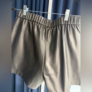 High-Waist Faux Leather Women’s Shorts - Black